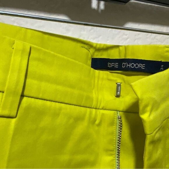 NWOT Sofie D'Hoore Piccolo High Waist Straight Cropped Pant Green Sz 34 - Picture 5 of 10